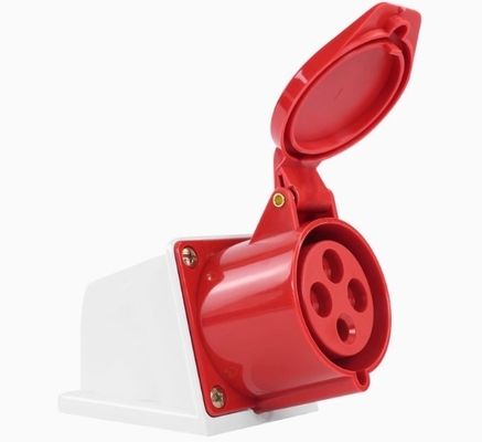IP67 4 Polo 32A Enchufe industrial a prueba de agua 380V 6H Enchufe montada en superficie femenina